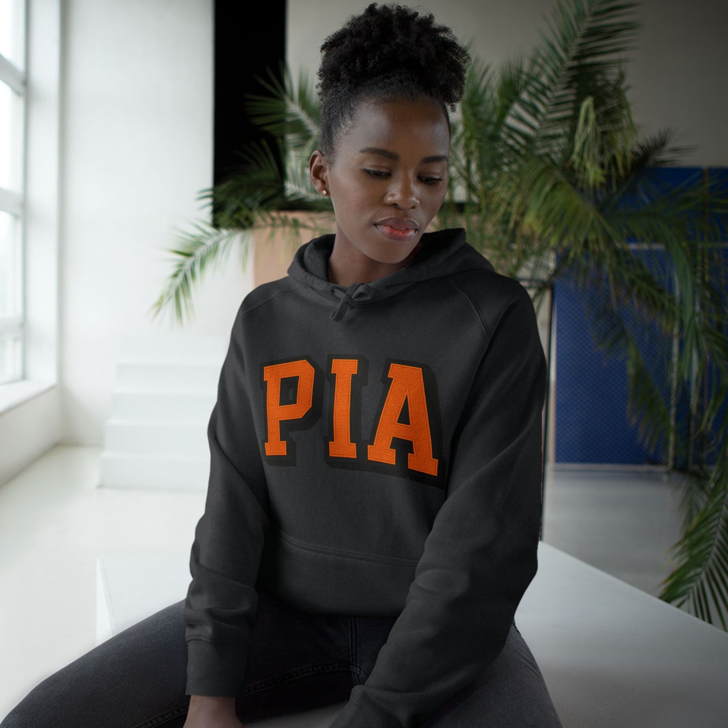 PIA arch logo hoodie grey