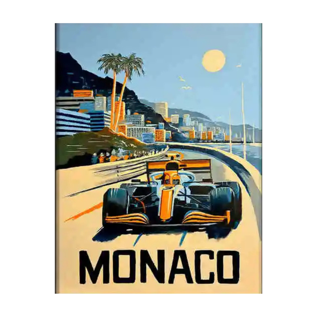 Neon Monaco canvas art