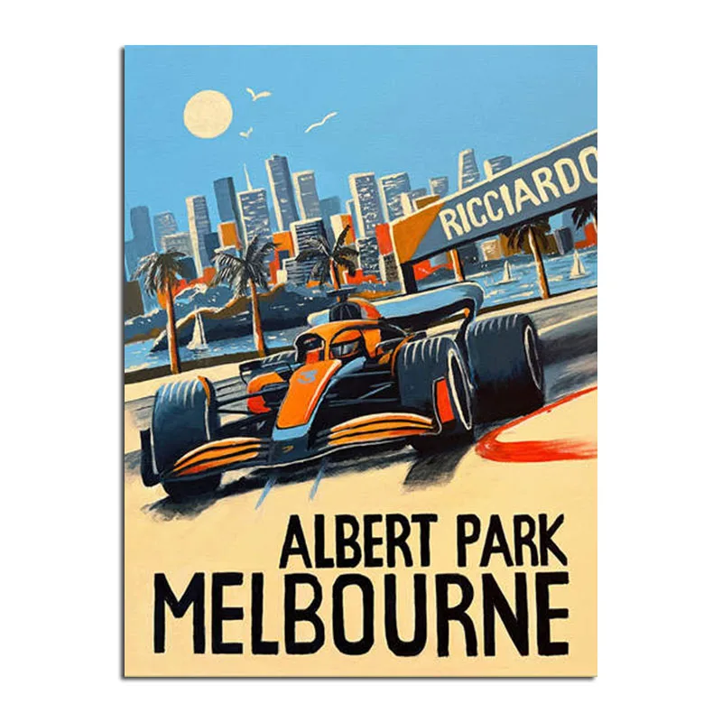 Neon Albert Park canvas art