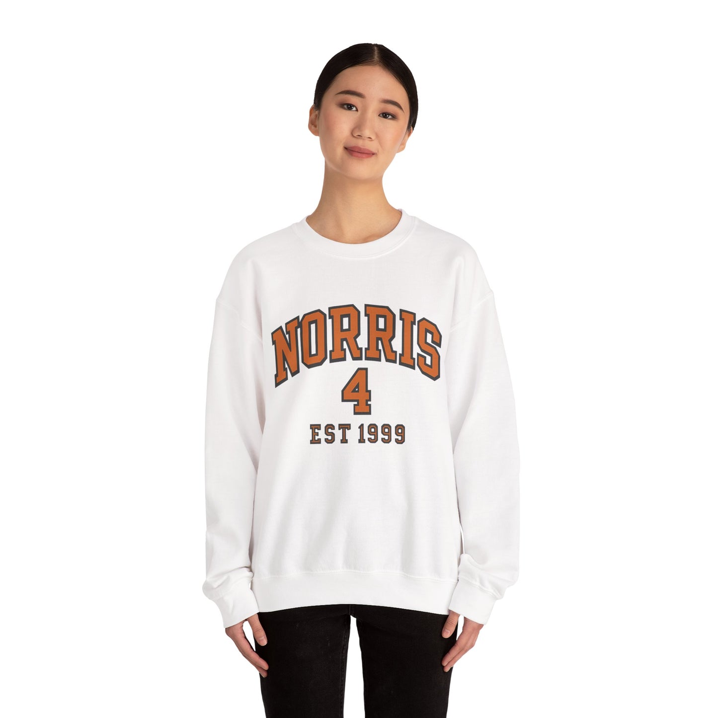 Norris 4 EST 1999 Crewneck Sweatshirt — Vintage Collegiate Track Team Pullover