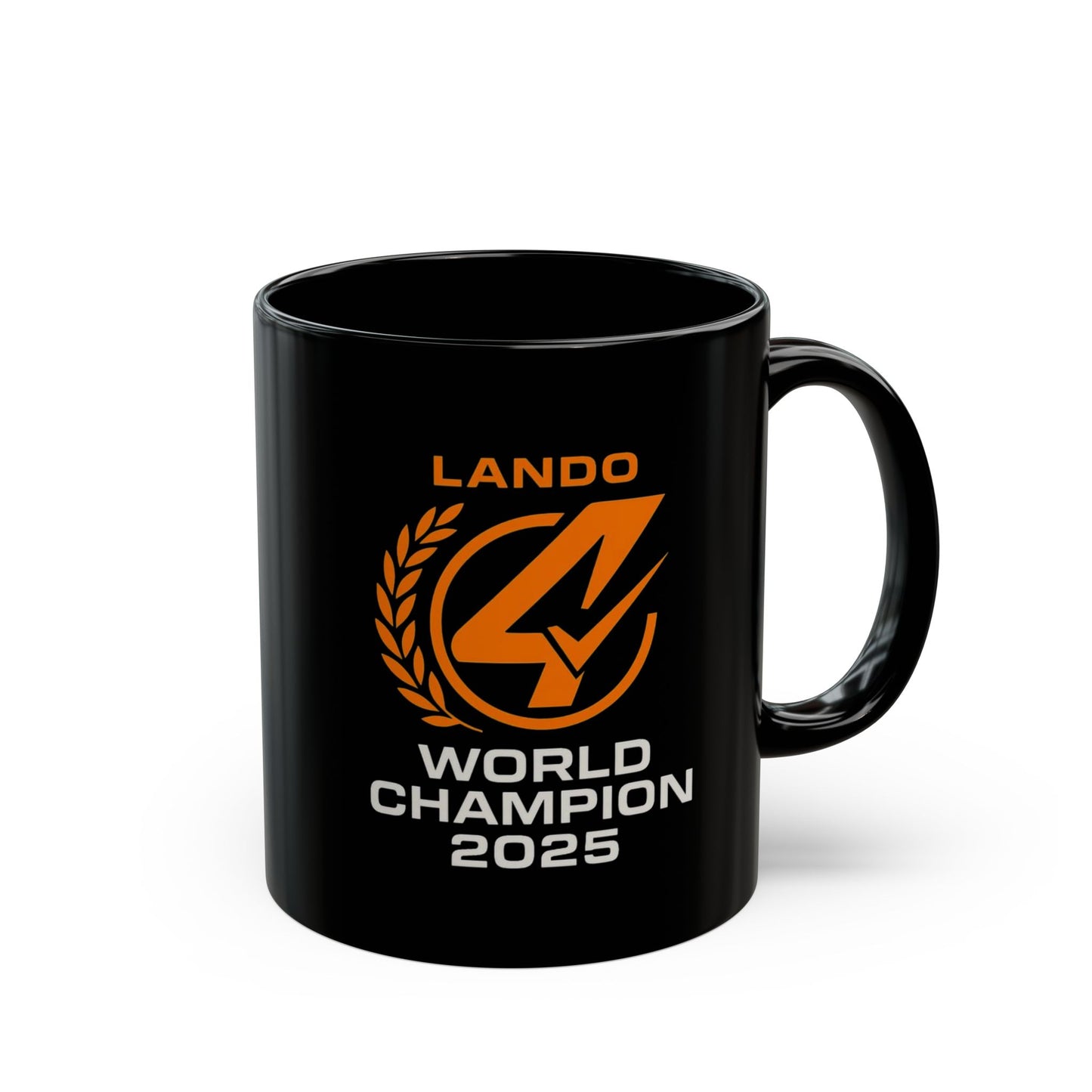 World Champion 2025 Mug — Lando Logo Black Coffee Mug (11oz)