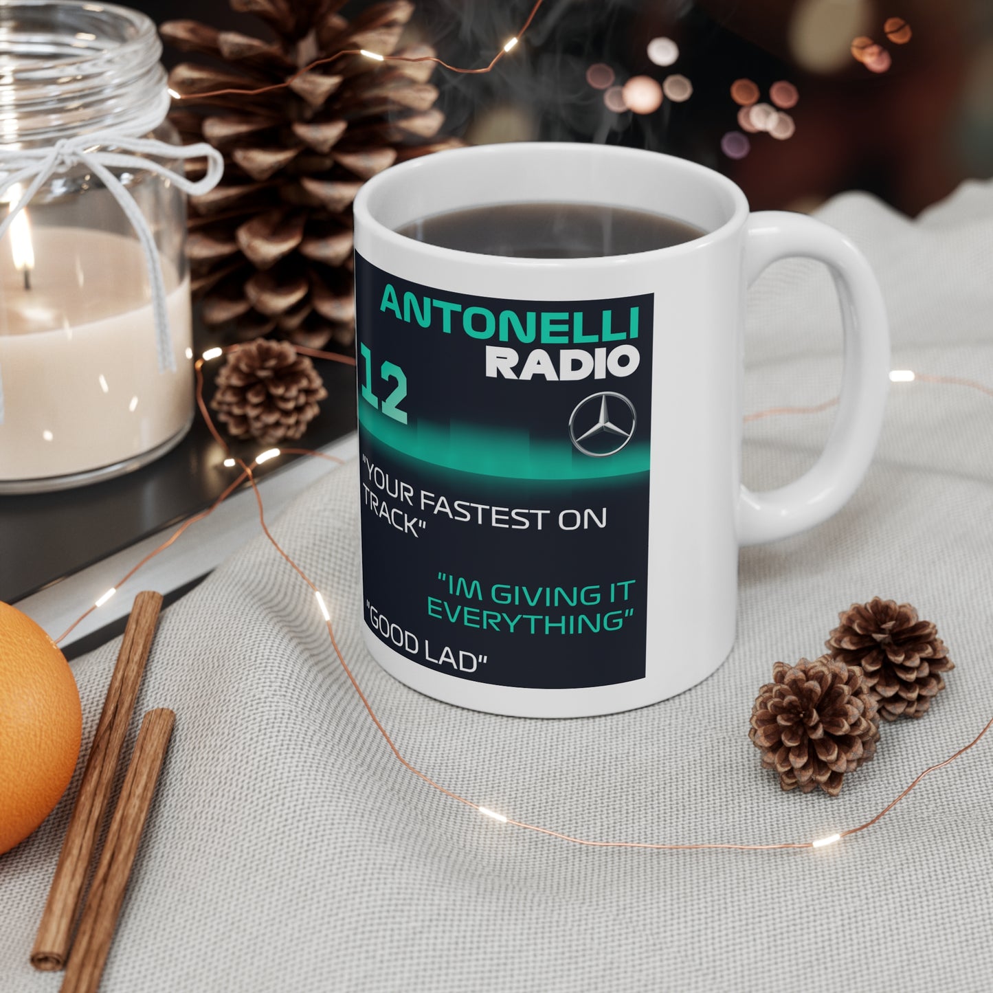 Kimi Antonelli Radio Message Mug —  Coffee Cup (11oz)