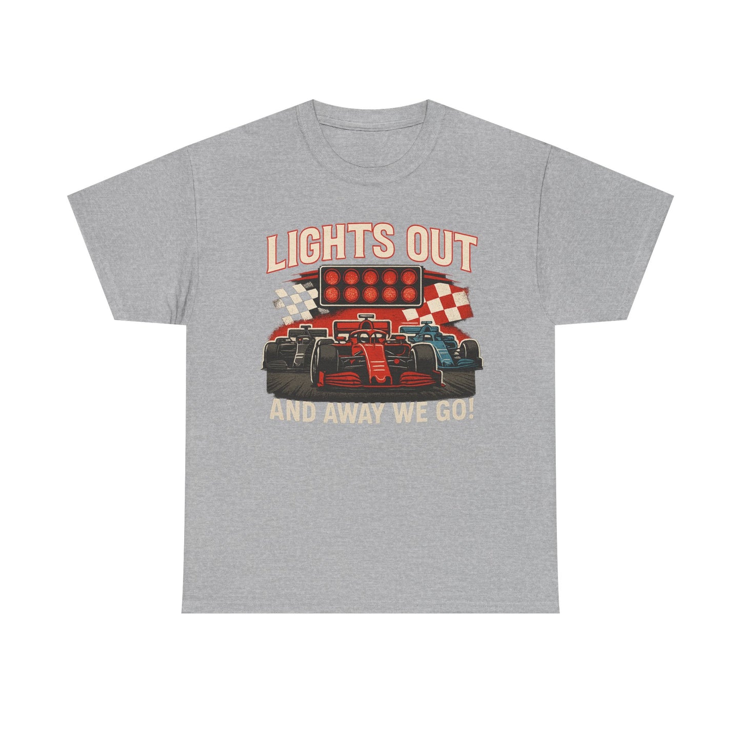 Racing T-Shirt — “Lights Out and Away We Go” Formula Car Tee