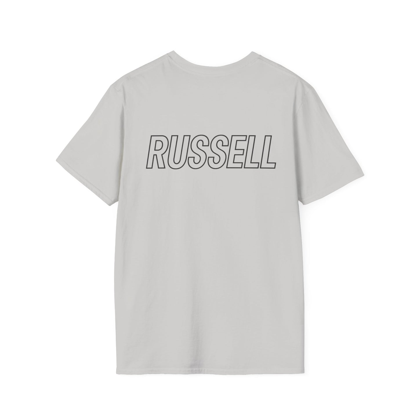 GR63 Racing Number T-Shirt — Personalized 'George Russell' Back Graphic