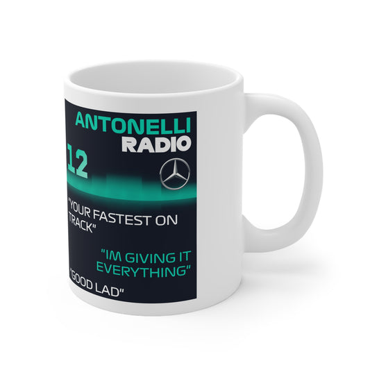 Kimi Antonelli Radio Message Mug —  Coffee Cup (11oz)