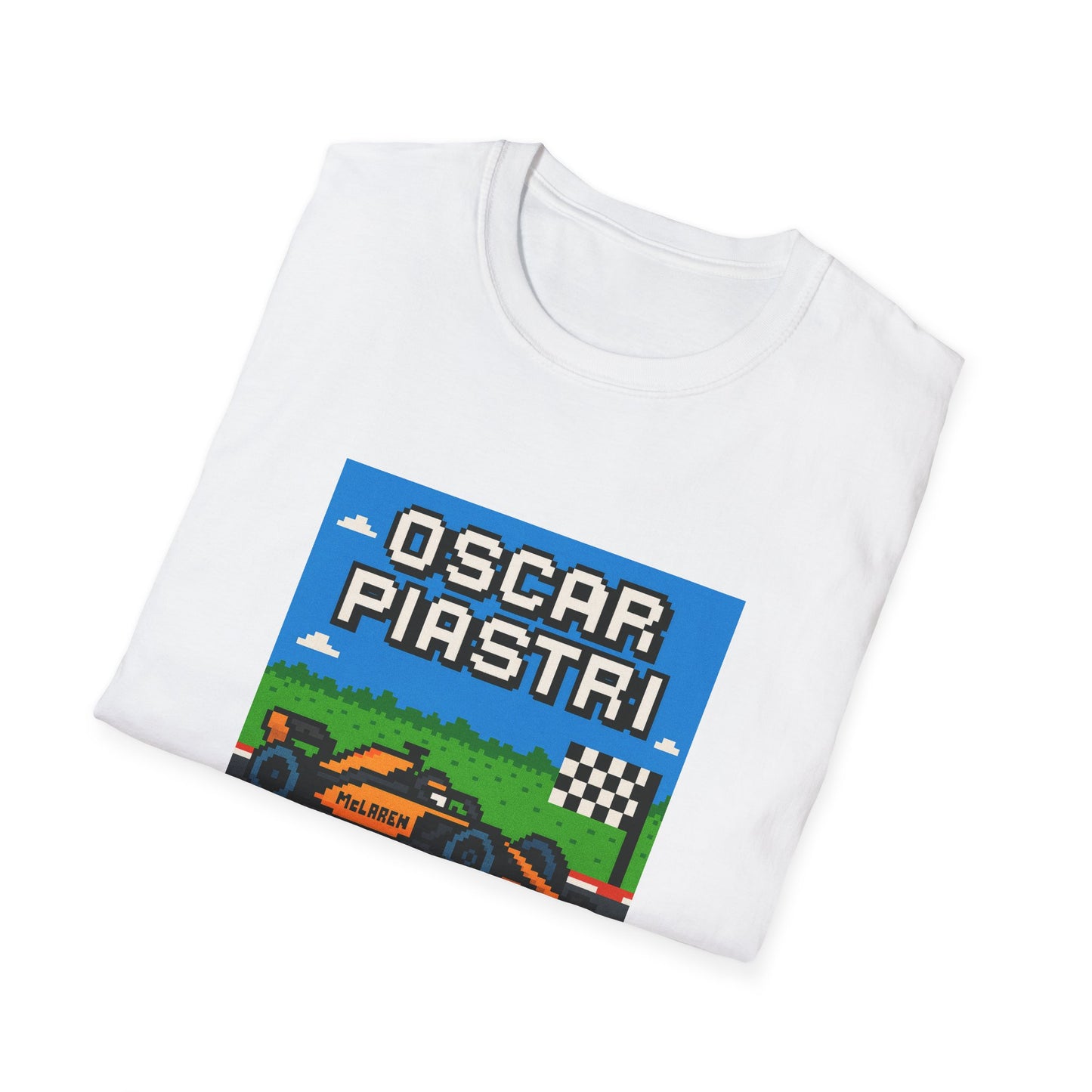 Oscar Piastri Pixel Racing T-Shirt — Retro 8-Bit Formula Car Tee