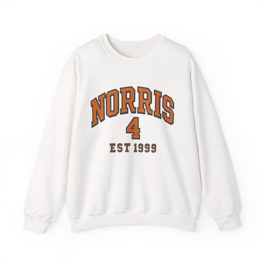 Norris 4 EST 1999 Crewneck Sweatshirt — Vintage Collegiate Track Team Pullover