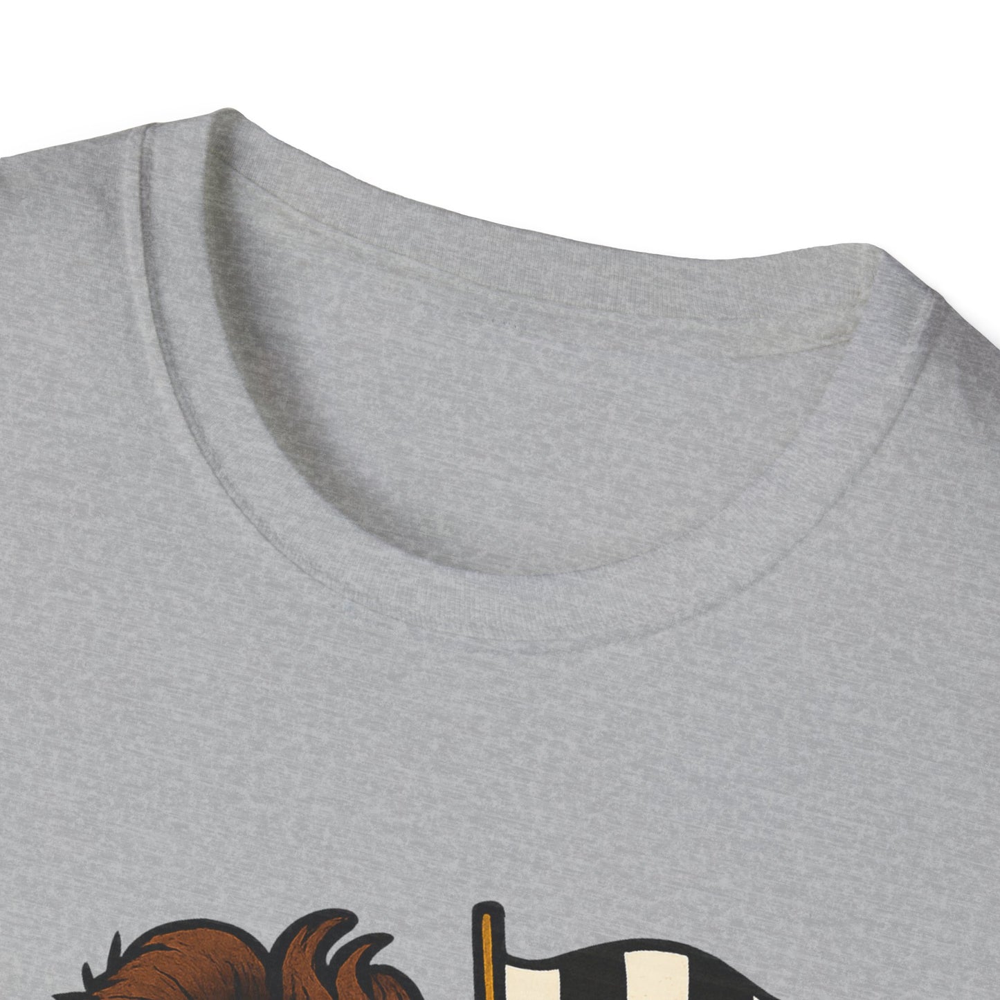 Racing Leclerc Cartoon T-Shirt — Formula 1 Driver Design with Checkered Flag