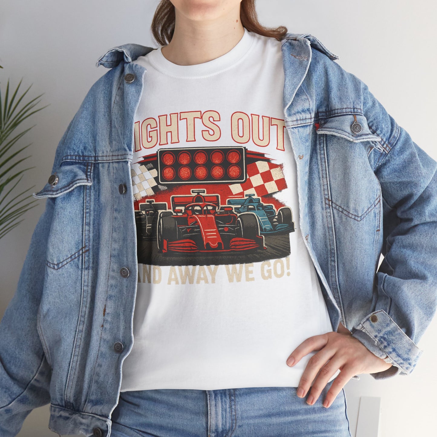 Racing T-Shirt — “Lights Out and Away We Go” Formula Car Tee