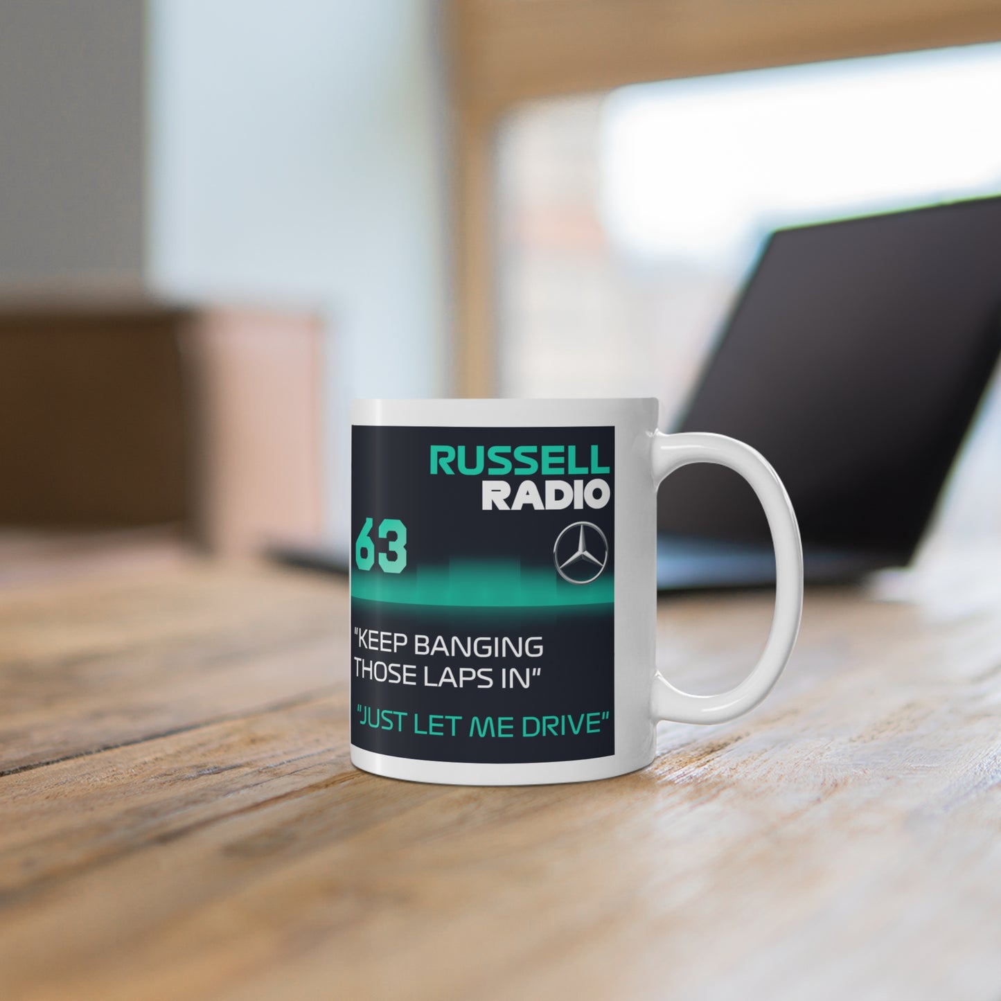 George Russell Radio Message Mug — "63" Quote Ceramic Mug (11oz)