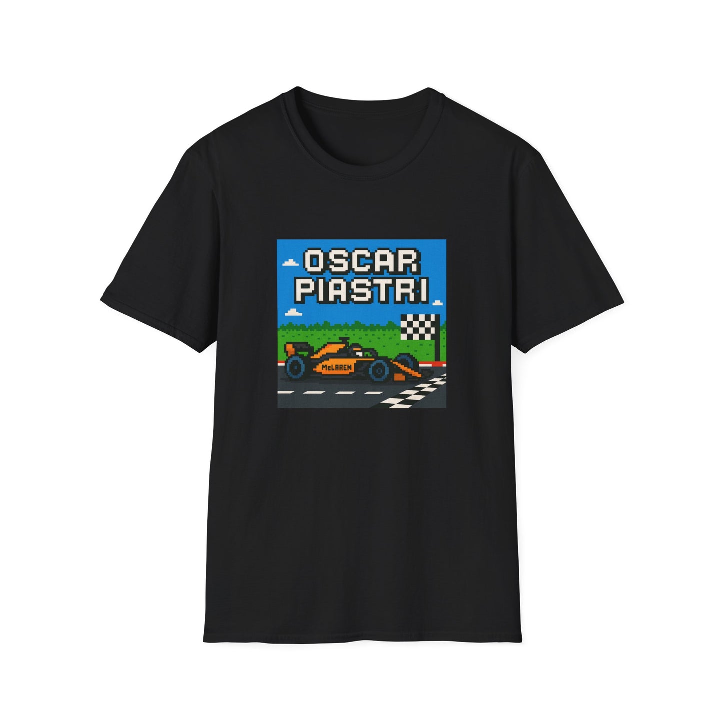 Oscar Piastri Pixel Racing T-Shirt — Retro 8-Bit Formula Car Tee