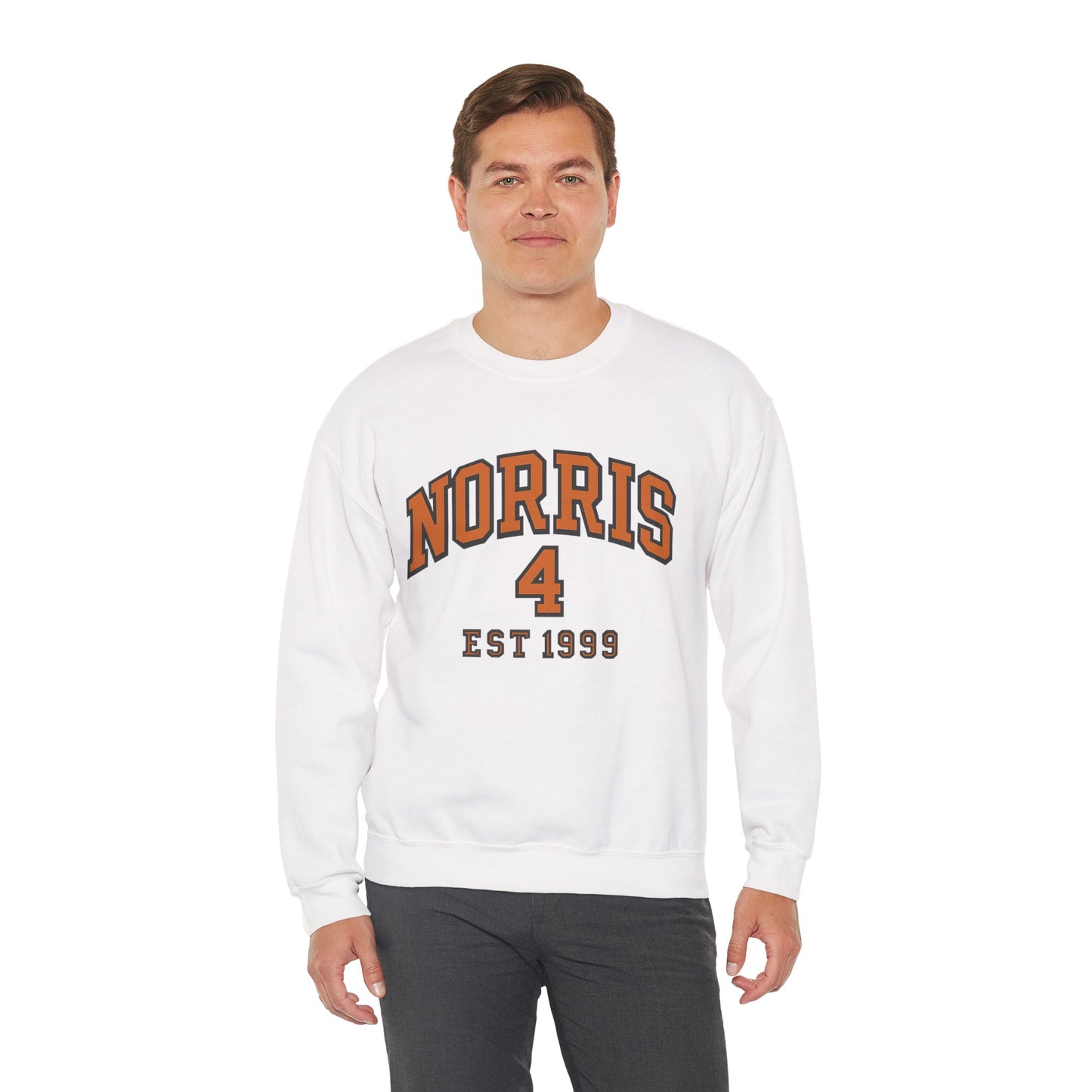 Norris 4 EST 1999 Crewneck Sweatshirt — Vintage Collegiate Track Team Pullover
