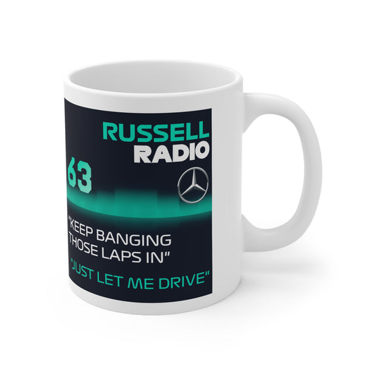 George Russell Radio Message Mug — "63" Quote Ceramic Mug (11oz)