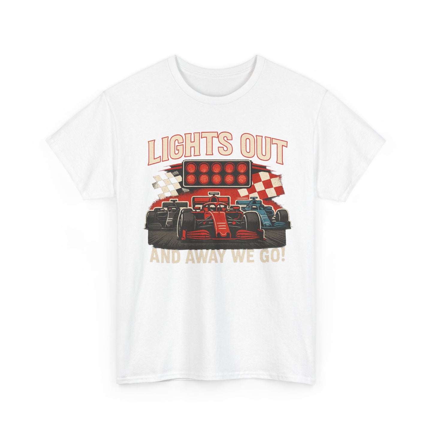 Racing T-Shirt — “Lights Out and Away We Go” Formula Car Tee