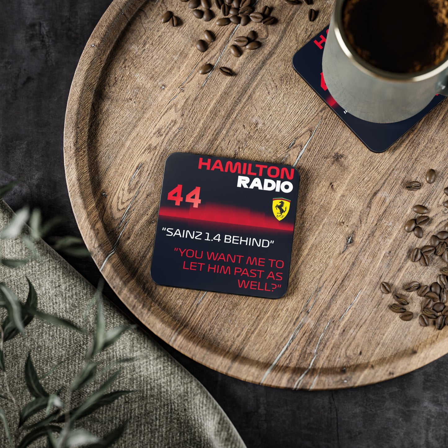 Hamilton Radio Quote Coasters — F1 Racing Drink Coaster