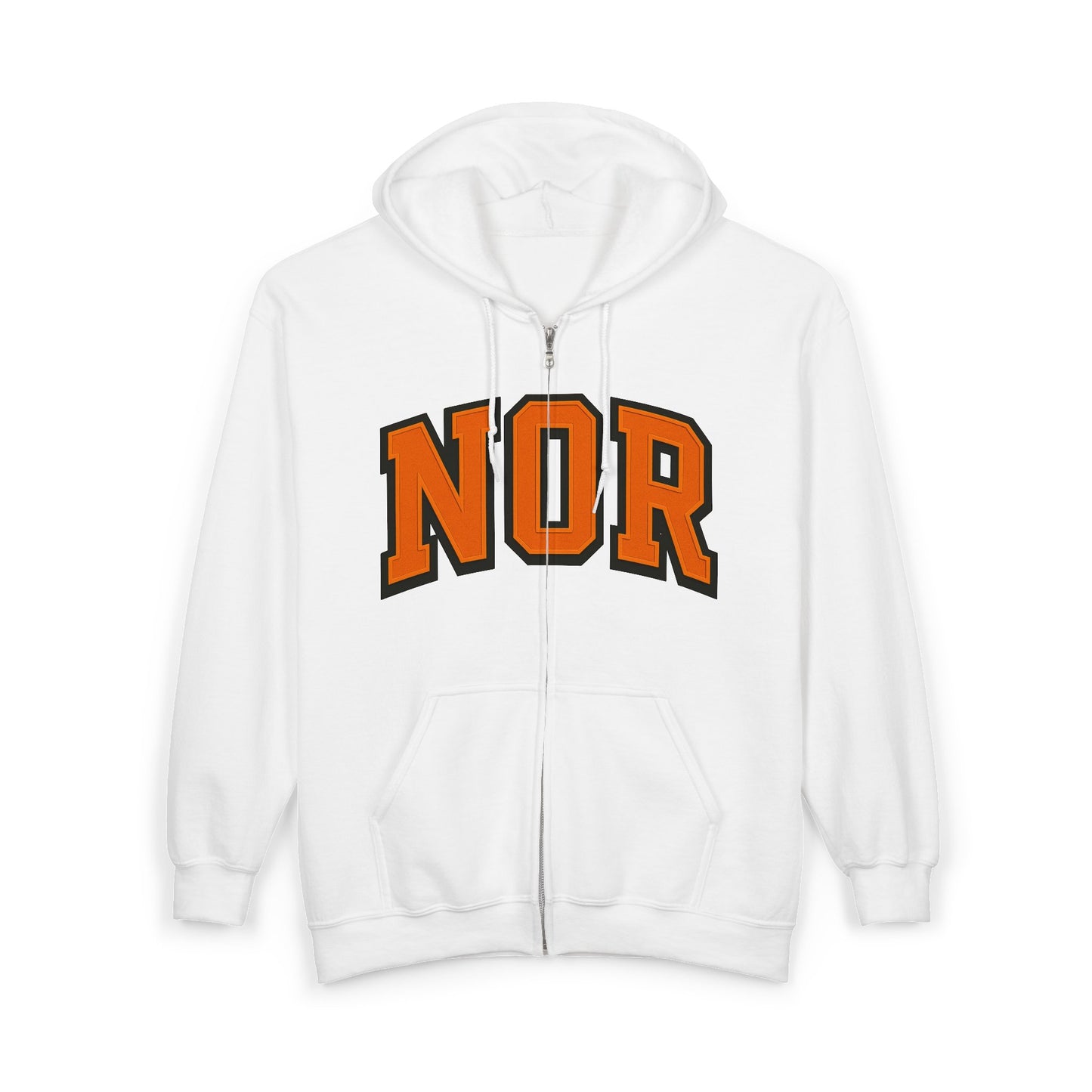 NOR 4 Zip Hoodie — Collegiate Varsity Letterman Style Full-Zip Sweatshirt