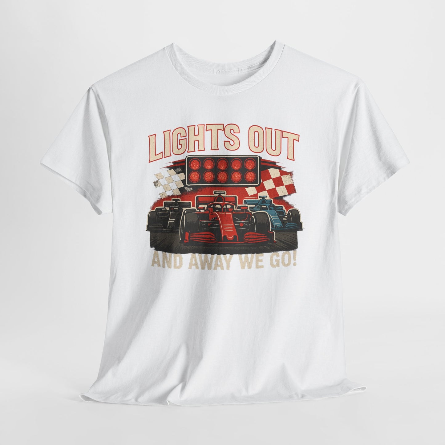Racing T-Shirt — “Lights Out and Away We Go” Formula Car Tee