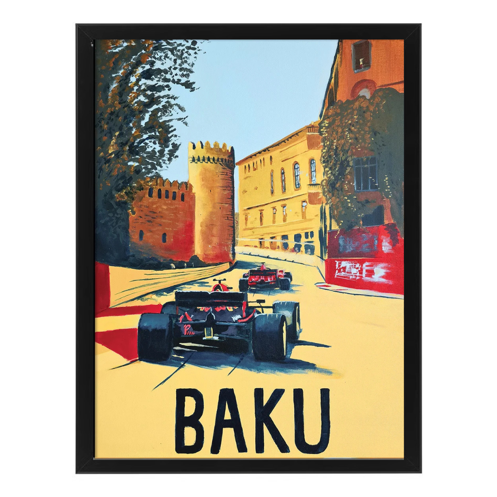 Neon Baku canvas wall art