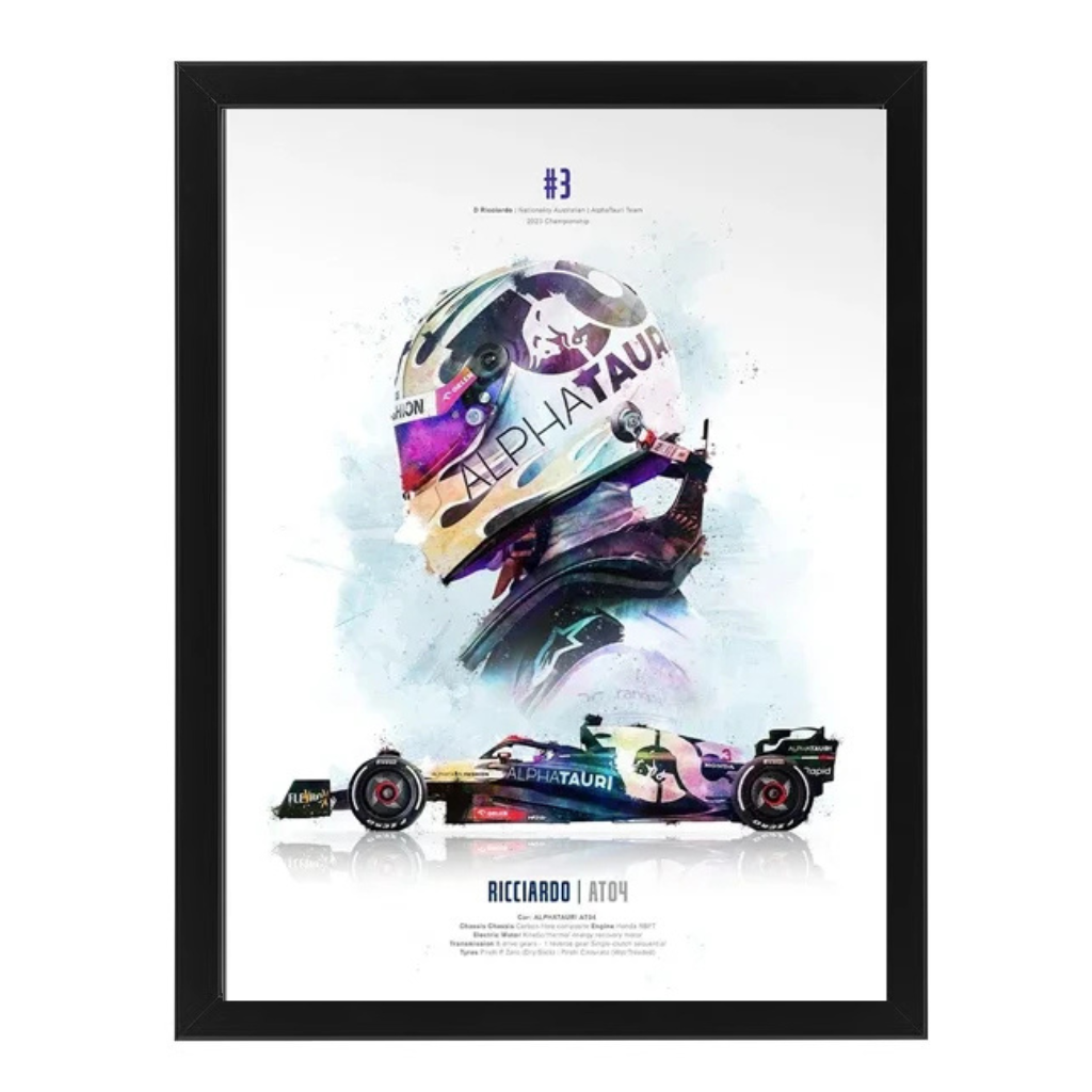 Ricciardo watercolor canvas frame