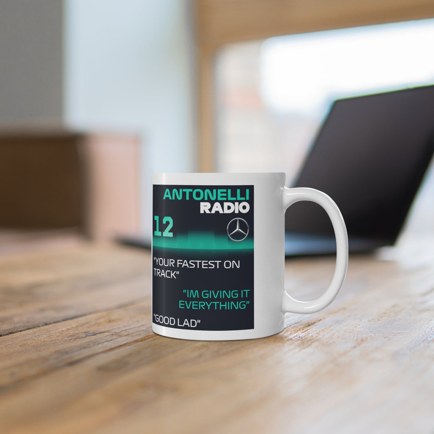 Kimi Antonelli Radio Message Mug —  Coffee Cup (11oz)