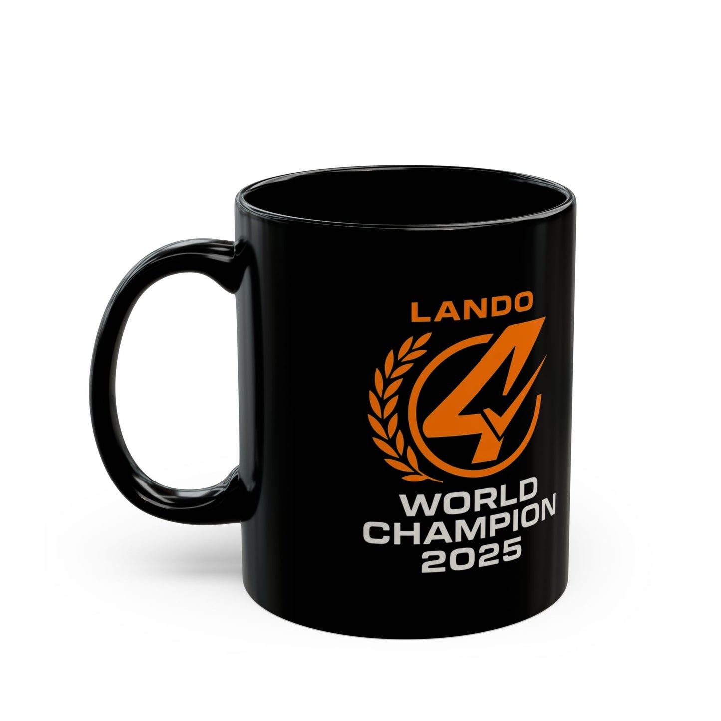 World Champion 2025 Mug — Lando Logo Black Coffee Mug (11oz)