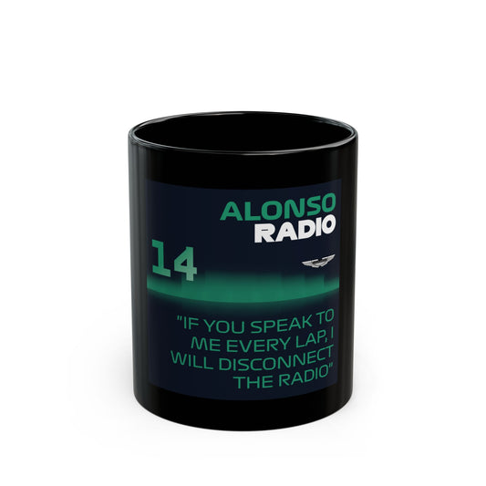 Black Ceramic Mug — 'Alonso' 55 Quote Racing Coffee Cup