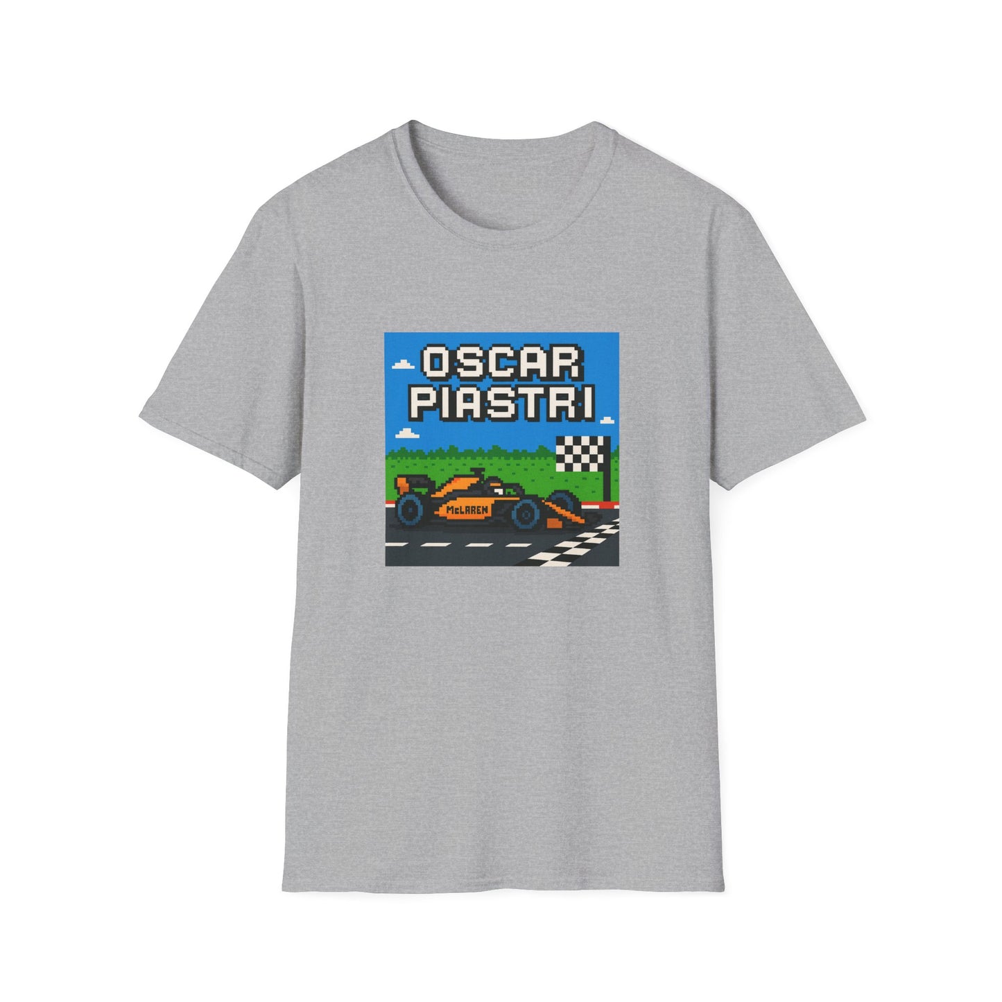 Oscar Piastri Pixel Racing T-Shirt — Retro 8-Bit Formula Car Tee