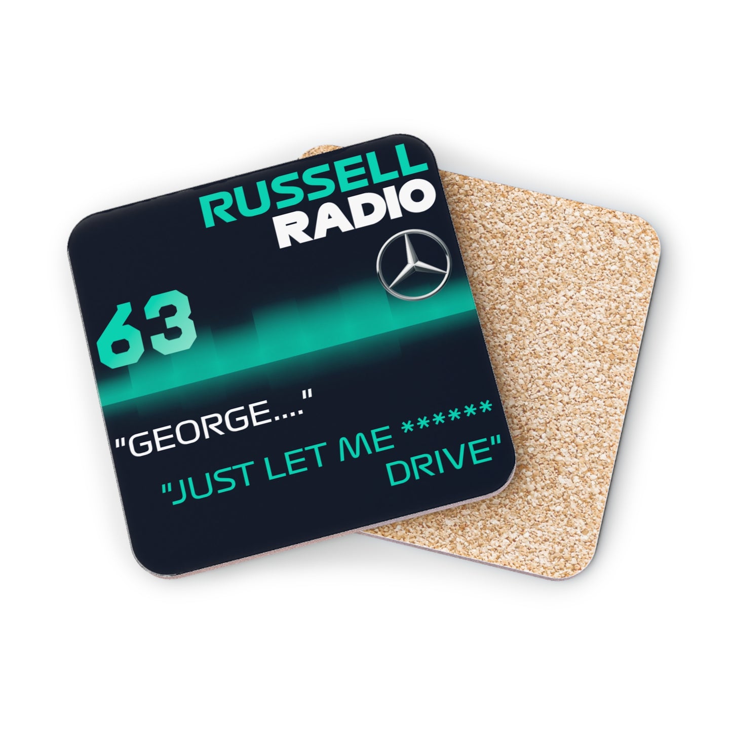 Russell Radio Quote Coasters — F1 Racing Drink Coaster