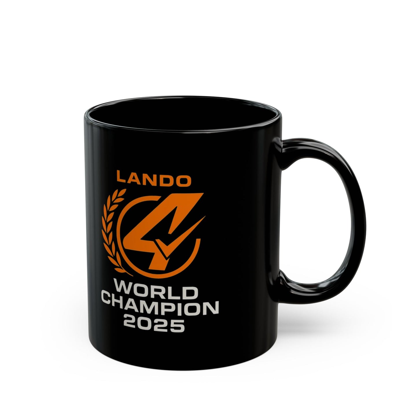 World Champion 2025 Mug — Lando Logo Black Coffee Mug (11oz)