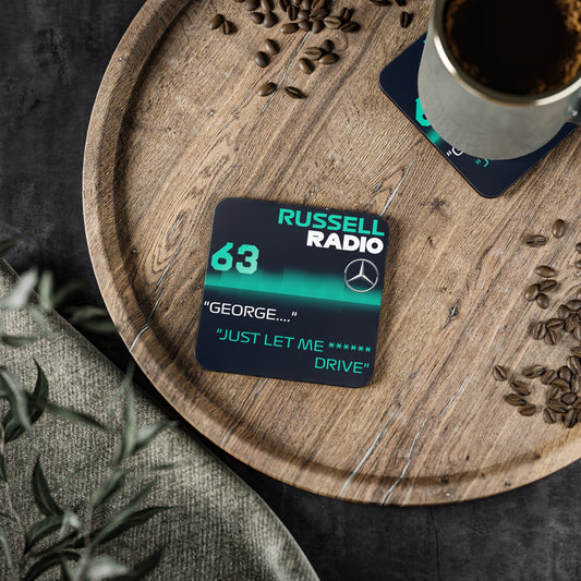 Russell Radio Quote Coasters — F1 Racing Drink Coaster