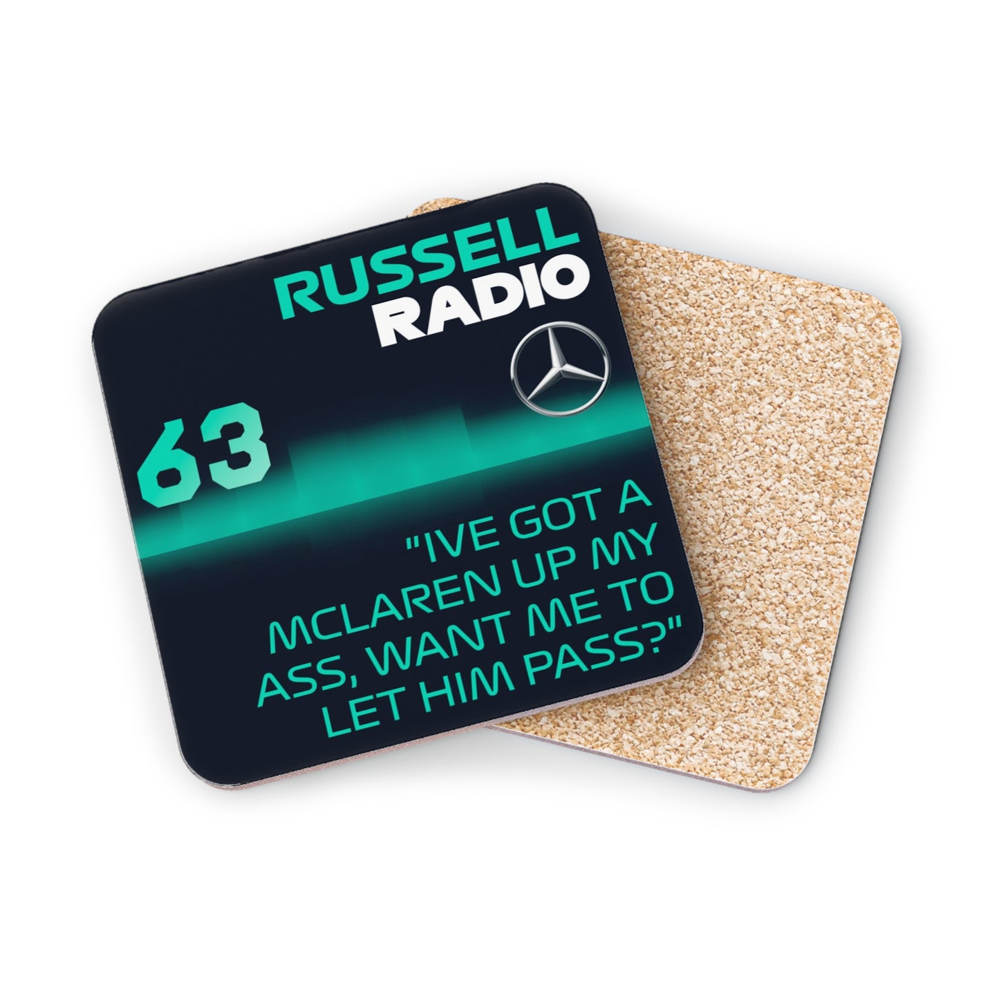 George Russel Coaster —  Team Radio Quote Drink Coaster