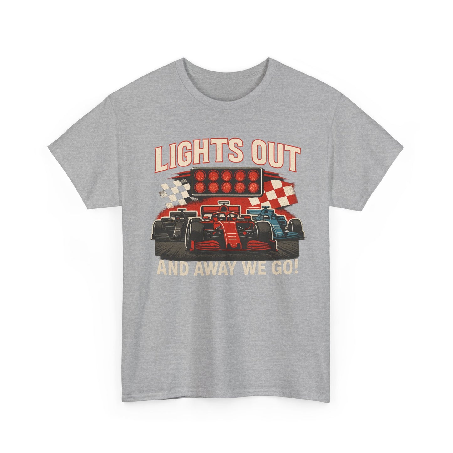 Racing T-Shirt — “Lights Out and Away We Go” Formula Car Tee