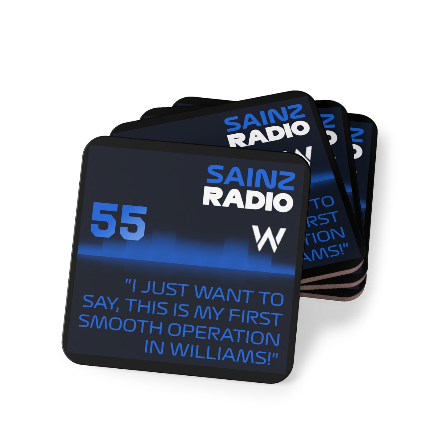 Carloz Sainz First Williams Podium Radio Quote Coasters — F1 Racing Drink Coaster