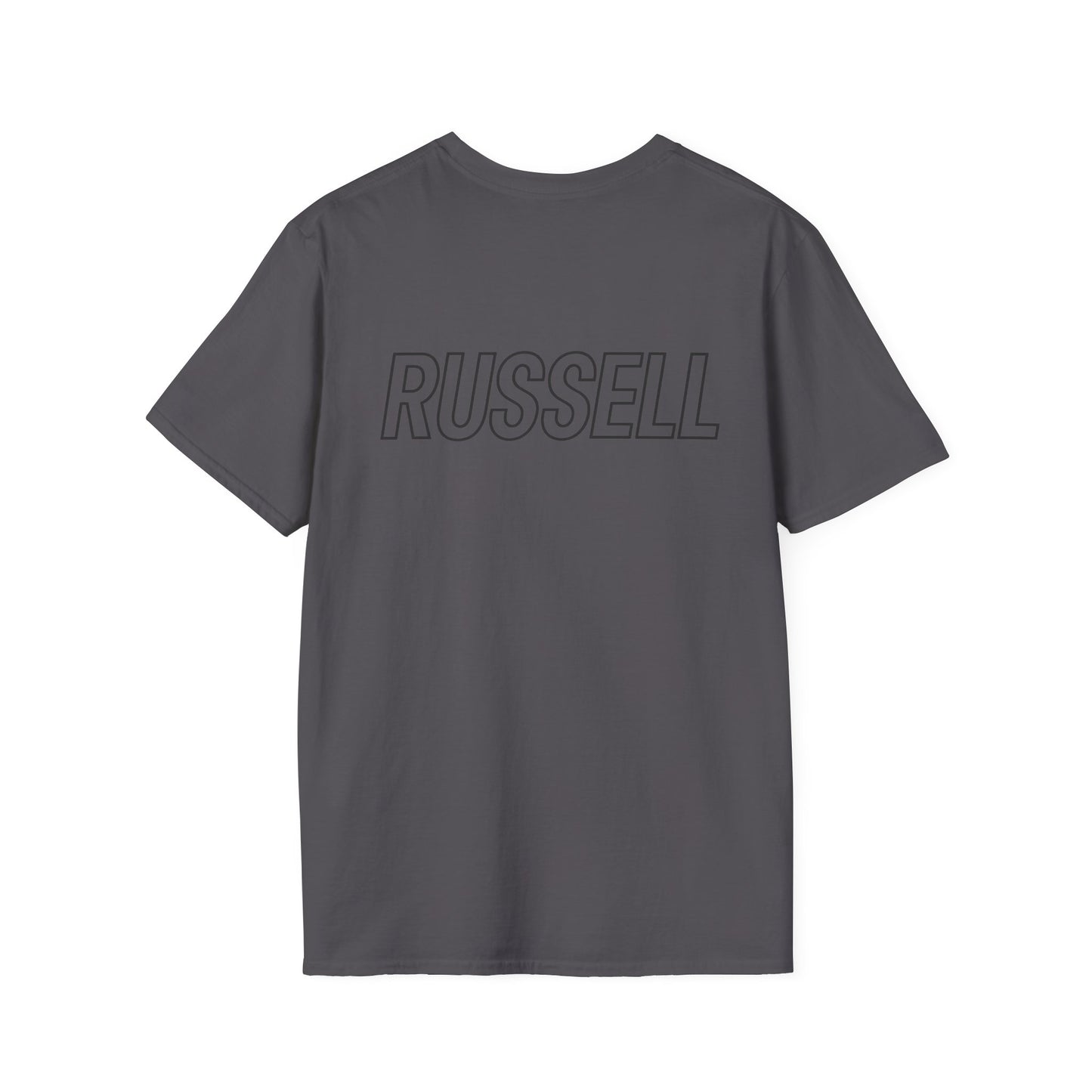 GR63 Racing Number T-Shirt — Personalized 'George Russell' Back Graphic