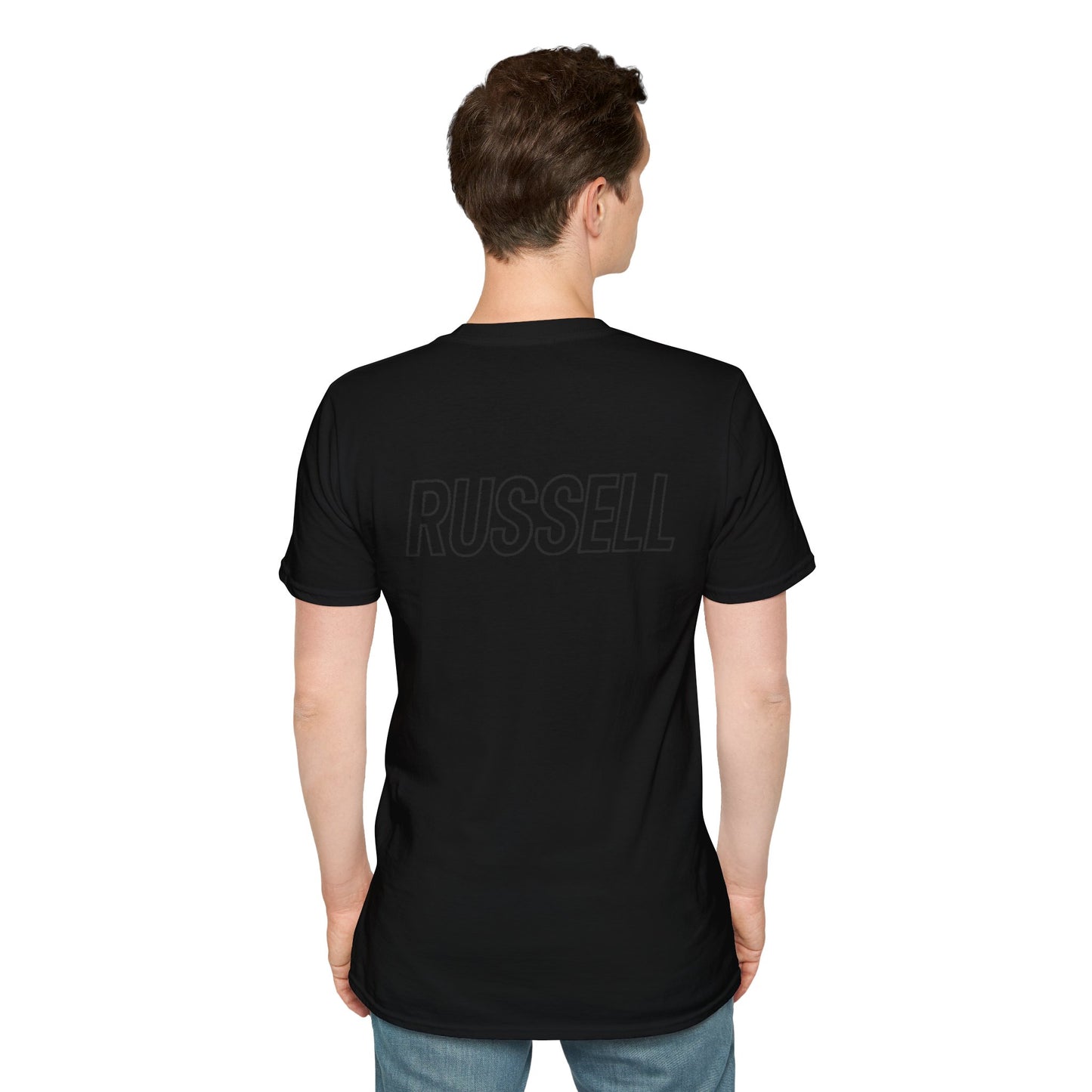 GR63 Racing Number T-Shirt — Personalized 'George Russell' Back Graphic