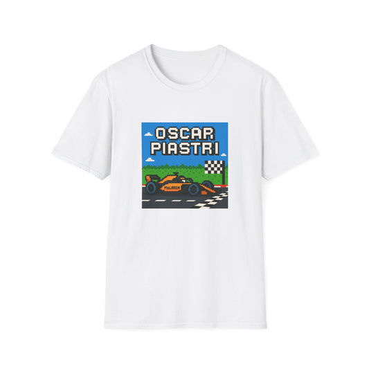 Oscar Piastri Pixel Racing T-Shirt — Retro 8-Bit Formula Car Tee