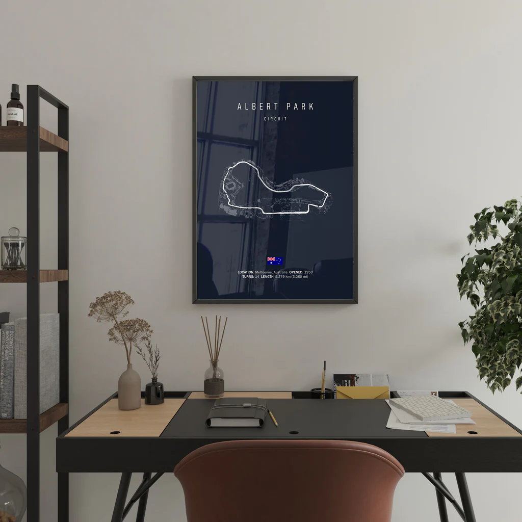 Albert Park Circuit Formula 1 Track Framed Canvas Print