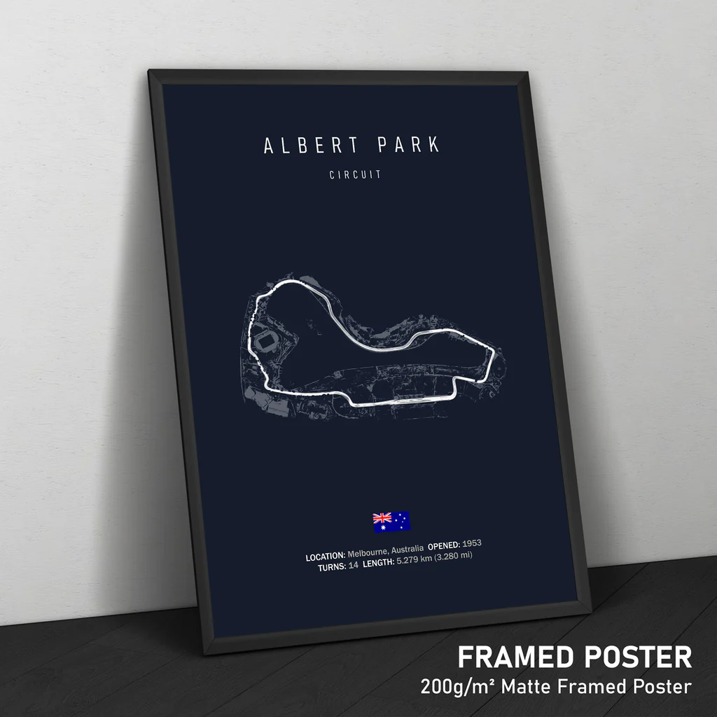 Albert Park Circuit Formula 1 Track Framed Canvas Print