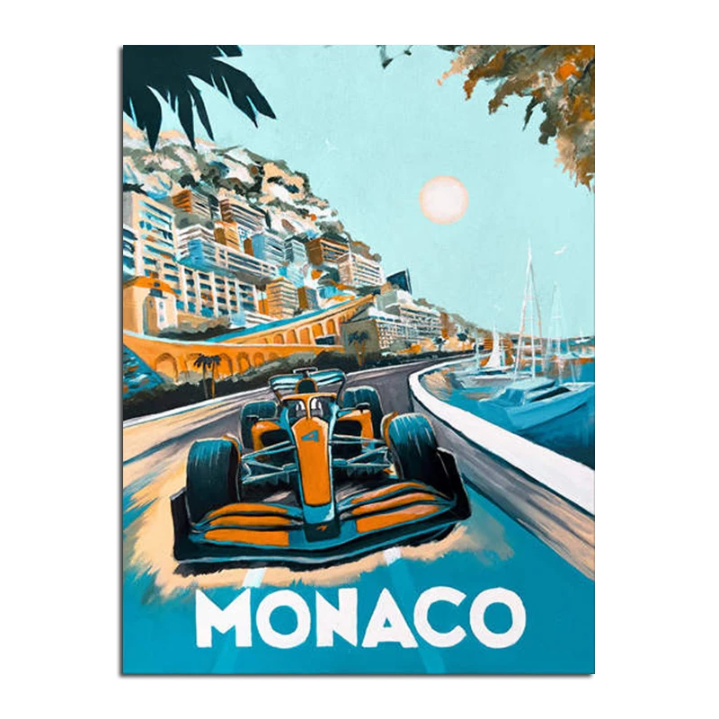 Neon Monaco canvas art