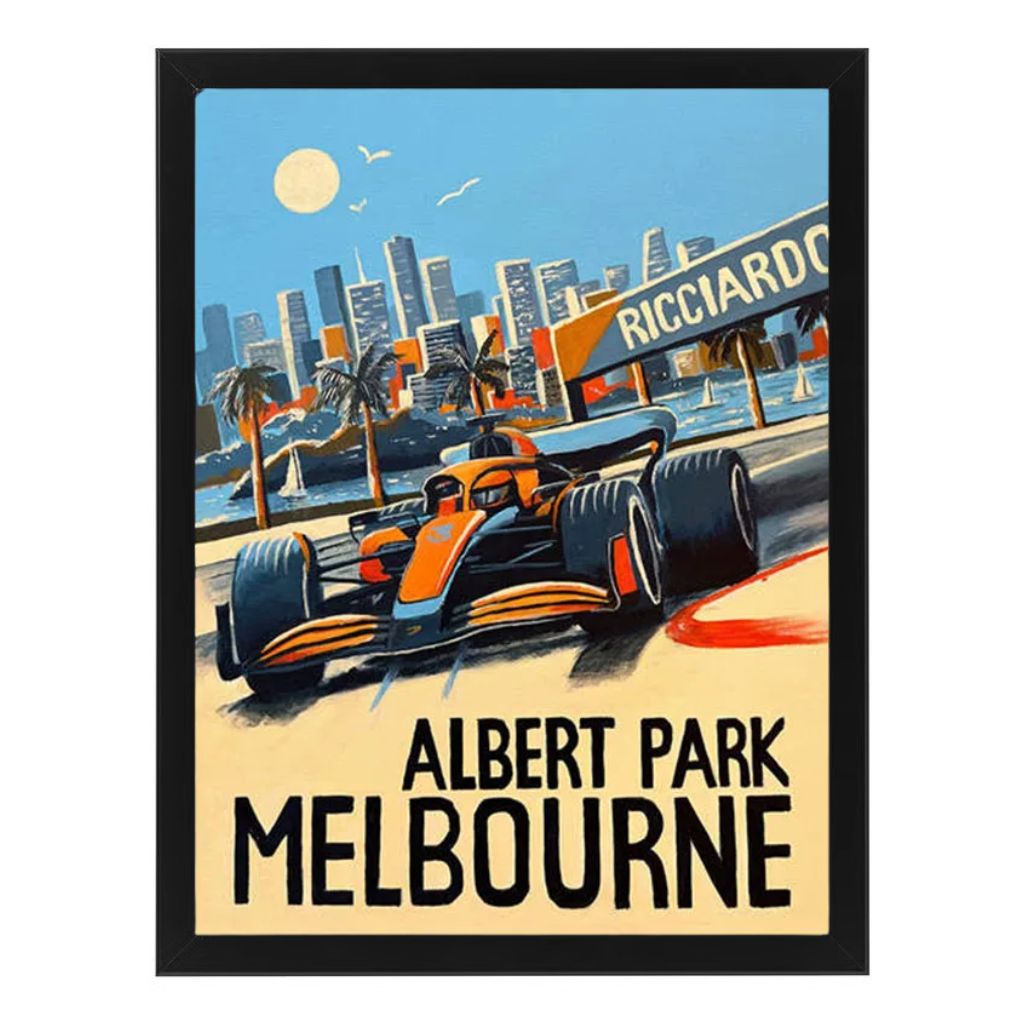 Neon Albert Park canvas art