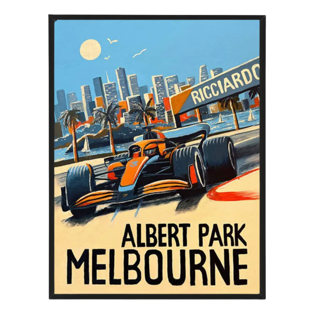 Neon Albert Park canvas art
