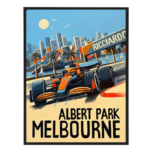 Neon Albert Park canvas art