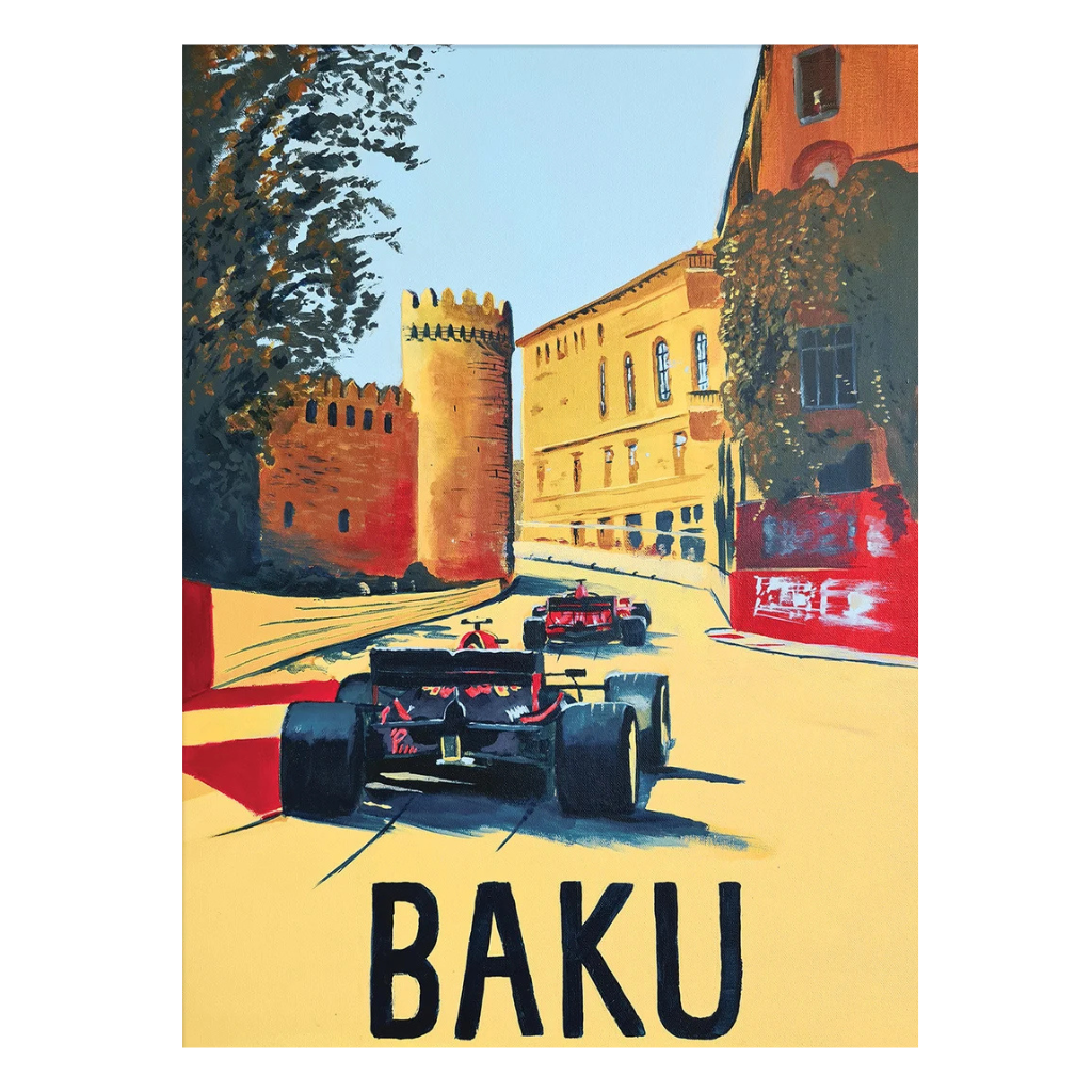 Neon Baku canvas wall art