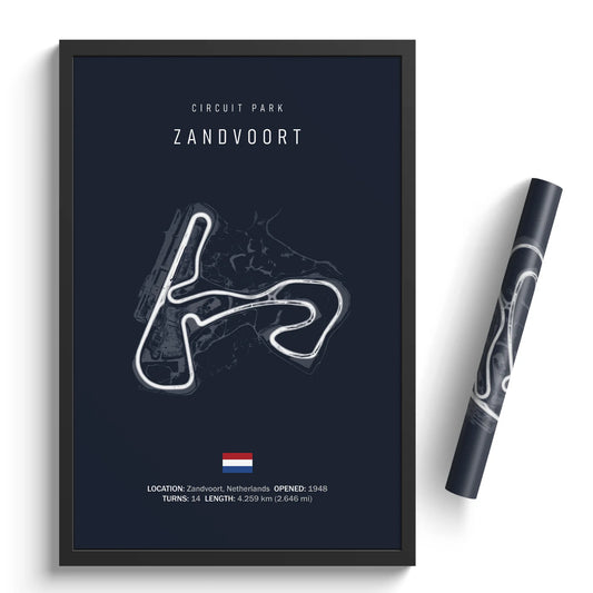 Zandvoort F1 Circuit Framed Canvas Print